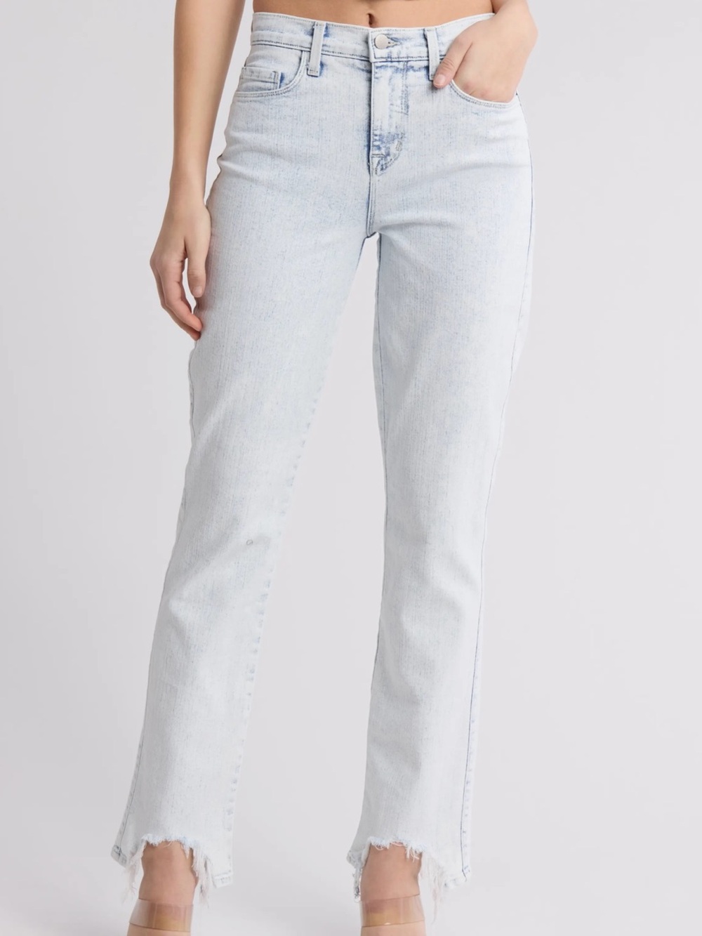 L’AGENCE Harmon High Waist Slim Raw Hem Jeans Electra Wash Size 27